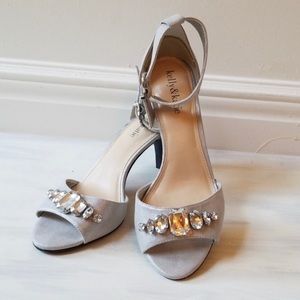 Silver 3 1/2 inch heels